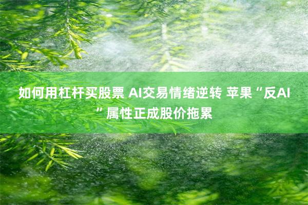 如何用杠杆买股票 AI交易情绪逆转 苹果“反AI”属性正成股价拖累