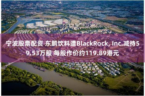 宁波股票配资 东鹏饮料遭BlackRock, Inc.减持59.53万股 每股作价约119.89港元