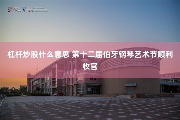 杠杆炒股什么意思 第十二届伯牙钢琴艺术节顺利收官