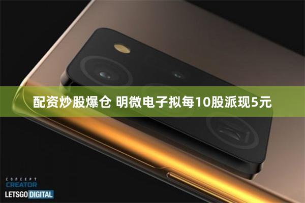 配资炒股爆仓 明微电子拟每10股派现5元