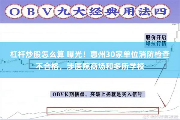 杠杆炒股怎么算 曝光！惠州30家单位消防检查不合格，涉医院商场和多所学校