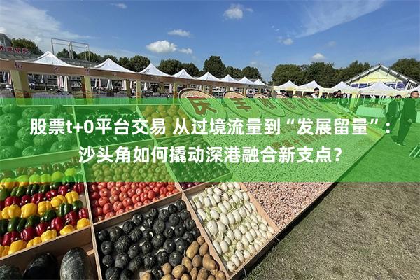 股票t+0平台交易 从过境流量到“发展留量”:沙头角如何撬动深港融合新支点?